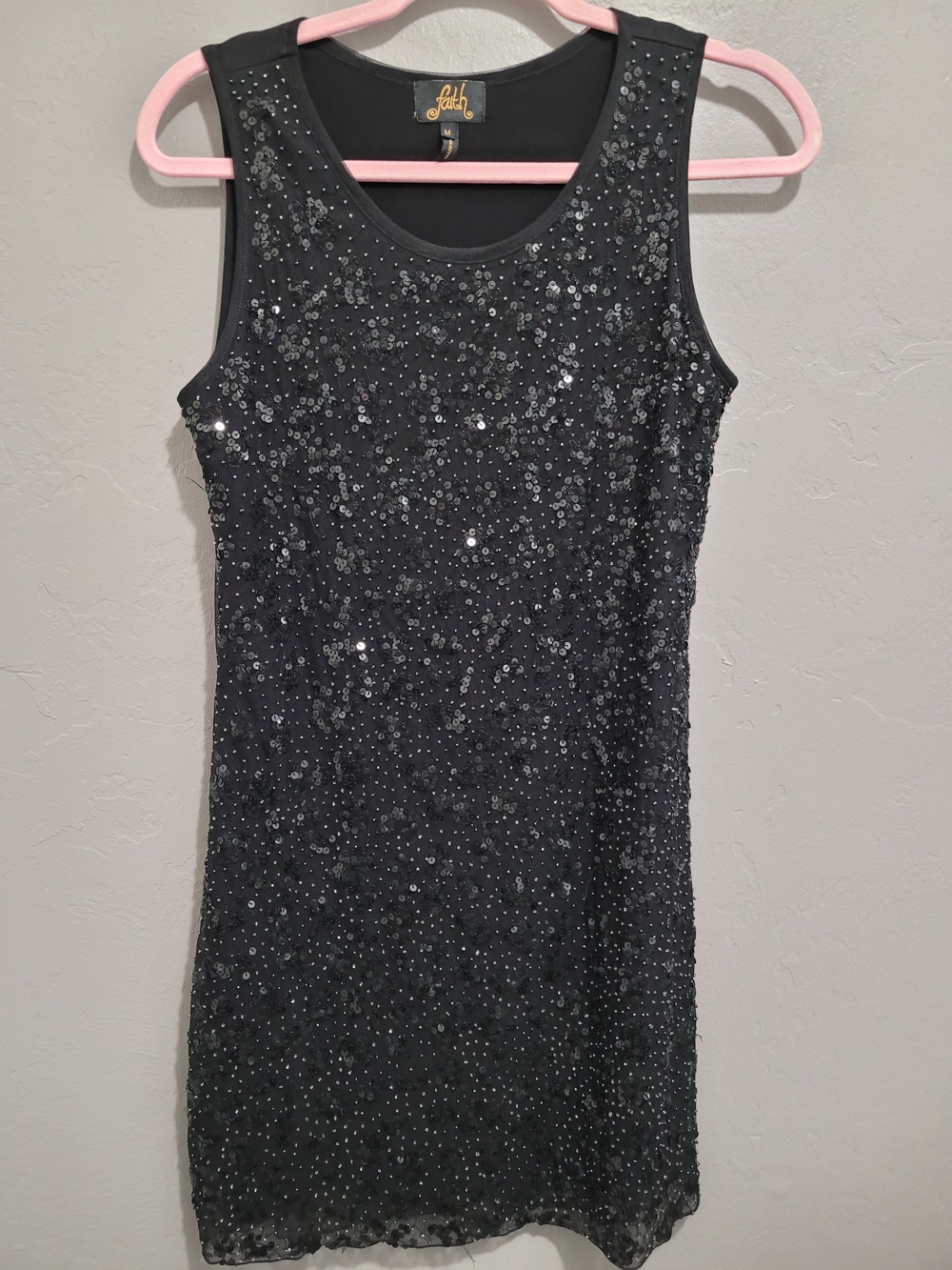 Black Sequin Tank Mini Dress by Faith Cocktail Party